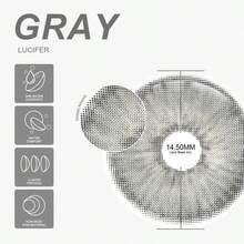FUNSACHY 1 Pair Of Series Contact Lenses, 14.5mm, Annual Use Grey Contact Lenses - -gRAY - View 6
