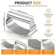 1pc Stainless Steel Manual Ring Garlic Presser Garlic Crusher Category: Garlic Press, Garlic Masher - Multicolor - View 8