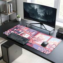 Cartoon Pink Girl Study Room Pattern Gaming Mouse Pad, Non-Slip Rubber Desk Mat, Smooth Sliding Surface, Suitable For Computer Laptop Office Home, Cute Abstract Art Decor, Back To School Supplies - A - View 9