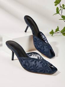 Women's New Fashion Design Elegant Printed Comfortable Slingback High Heel Sandals - Blue - View 1