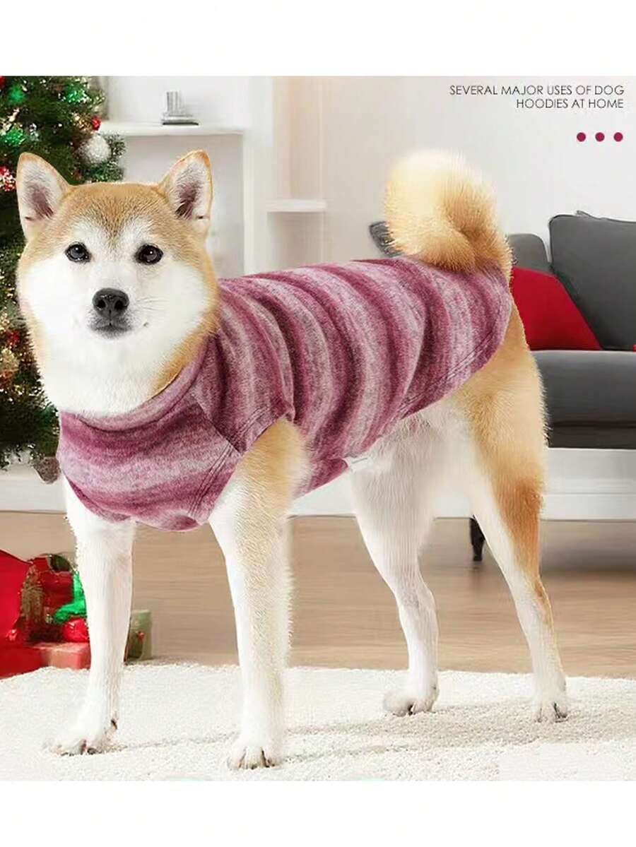 New Autumn/Winter Dog Sweater Home Wear Warm Comfortable Large Dog Clothes - Hot Pink - View 1