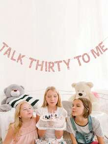 Talk Thirty To Me Banner, Funny Gold Glitter Paper Decoration, For Men/Women 30th Birthday Party Decorations - Multicolor - View 7