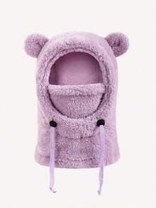 1pc Soft Warm Hooded Ski Hat, Multi-Functional Fleece Hood, One-Piece Design, Suitable For Children's Skiing And Daily Warm Wear - Multicolor - View 8