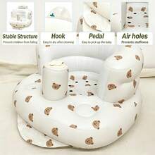 Foldable Inflatable Baby Seat Cushion, Portable PVC Sitting Trainer, Anti-Slip Floor Mat For Infants, Travel Gift - Multicolor - View 5