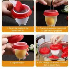 1pc/3pcs/6pcs/9pcs Mini Egg Boiler Cup, Non-Stick Egg Steaming Cup, Kitchen Breakfast Cooking Tool, Can Make Shell-Less Hard-Boiled Eggs - Multicolor - View 5