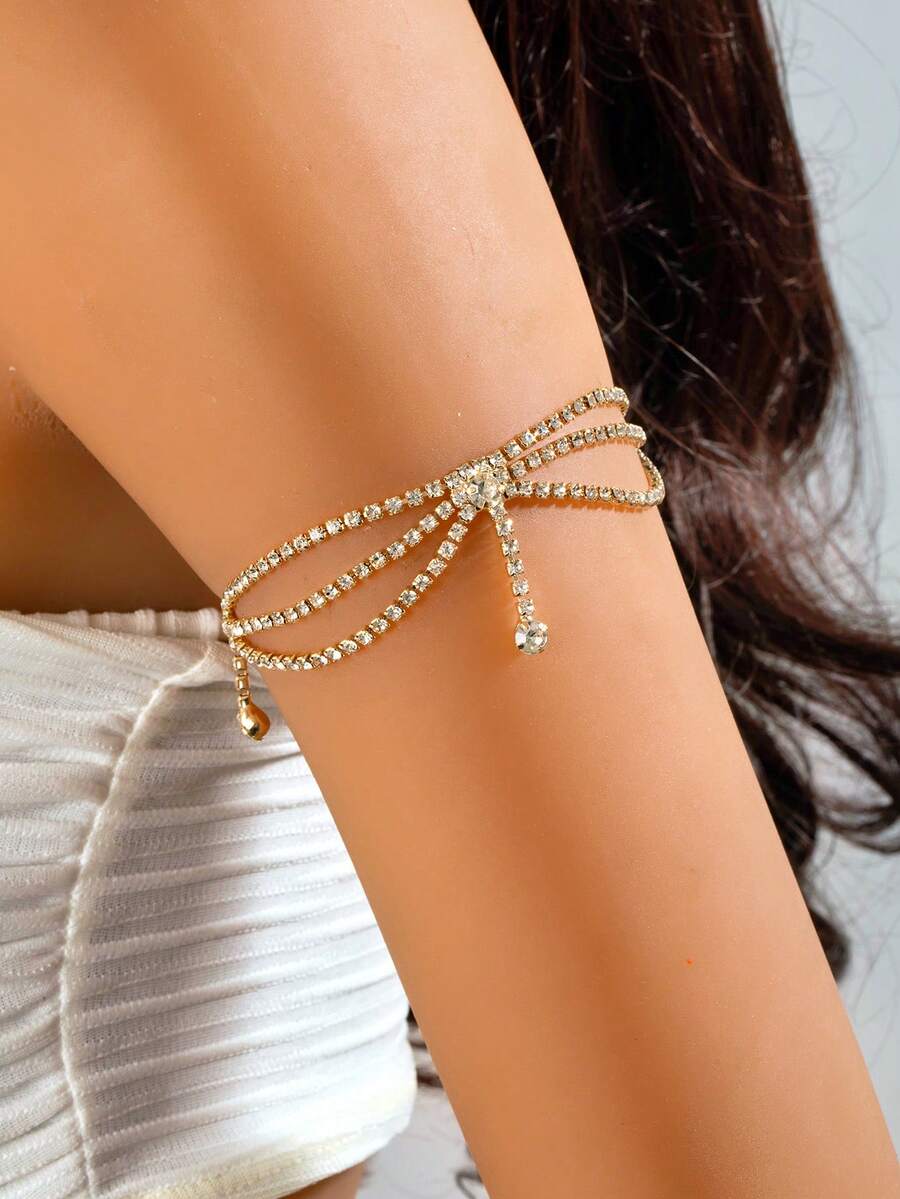 1pc Elegant Vintage Inspired Regal Style Ins Tassel Arm Chain - Gold - View 1