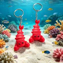 3D Printed Cute Adorable Lobster Keychain, 1pc Durable PLA Plastic, Fantasy Theme Design, Movable Backpack Pendant, Small Decorative Item, Suitable For Desk, Phone, Car, Etc., Can Be Used As Keychain Pendant, Suitable For Various Holidays - Multicolor - View 10