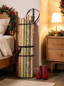 Christmas Wrapping Paper Storage Bag, Gift Wrapping Paper Organizer Bag, Suitable For Gift Wrapping Paper And Ribbons, Christmas Gift Wrapping Organizer Bag, Christmas Storage, Christmas Gifts, Halloween Gifts - Multicolor - View 5