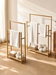 1 Modern Minimalist 3-Tier Freestanding Towel Rack – Heavy-Duty Floor-Standing Drying Rack For Bathroom & Pool; Space-Saving Multifunctional Organizer; Suitable For Indoor/Outdoor Use; Holds Bath Towels And Hand Towels. - Multicolor - View 1