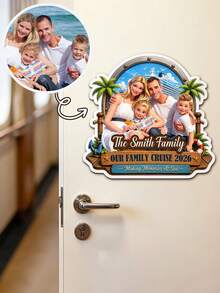 Personalized 2D-Style Design Character Photo Fridge Magnet With Text, Custom Nautical Cruise Ship Refrigerator Magnet, Home Decor Birthday Cruise Vacation Gift, Vacation Gift For Family Friends Home Kitchen Decor, Ocean Voyage Memory Keepsake - Multicolor 3 - View 8