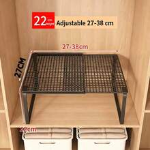 1 buah Rak Penyimpanan Bawah Wastafel Modern yang Dapat Diperluas (Besi) Tanpa Bor, Kapasitas Beban Tinggi, Organizer Kabinet Bertingkat, Cocok untuk Peralatan Makan dan Penyimpanan, Meja Dapur dan Lemari Pakaian - MultiWarna - View 13