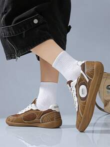 Men's Fashion Casual Thick Sole Height-Increasing Running Chunky Sneakers - Khaki - View 3
