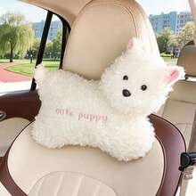 1pc Cartoon Soft Plush Car Headrest Neck Pillow, All-Season Use, Women's Car Interior Accessory - A - View 6
