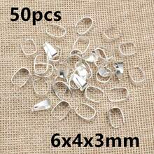 50pcs Small Pendant Clips Pinch Bail Clasps Buckle Charm Necklace Hook Connector For DIY Jewelry Making Cameo Tray - U Shape - View 20