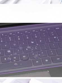 Ultra-Thin Keyboard Protector And Keyboard Cleaning Brush, Effectively Protects Keyboard, Suitable For 15 To 17.0 Inch Laptops. Transparent, Purple, Yellow, Pink And Blue Multiple Colors Available, Washable And Reusable - Multicolor - View 3