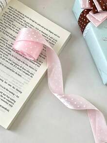 Polka Dot Satin Shiny Gift Wrapping Ribbon Bow Floral Decoration Holiday Ribbon Woven Tape Floral Binding Rope Cake Birthday Gift Box Packaging Colorful Ribbon Bow - New Model - View 4