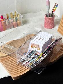 1pc Transparent Cosmetic Storage Box, Clear Makeup Organizer Suitable For Home, Bedroom, Bathroom, Vanity And Desk, Travel Accessory Gift Box, Perfect As Gift For Family And Friends, Birthday Wedding Storage, Back To School Desktop Organizer - Clear - View 2