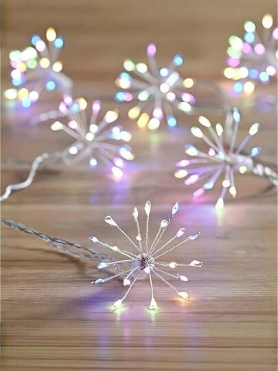 1 Peça Luzes de Corda de Fogos de Artifício, Luzes de Estrela de Dente-de-Leão LED, Luzes de Fada Alimentadas por USB para Uso Interno/Externo, Adequadas para Decoração de Quarto, Decoração de Sala, Decoração de Casa, Decoração de Festa, Decoração de Aniversário, Decoração de Feriado, Decoração de Casamento, Luzes Decorativas Perfeitas de Fogos de Artifício e Presentes para Natal, Aniversário, Ramadã, Dia dos Namorados