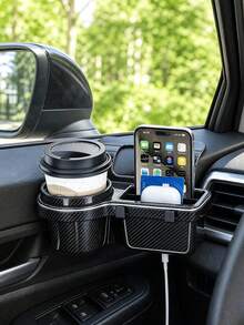 Multifunctional Car Storage Box, Can Store Car Keys, Organize Car Window/Door Clutter, Equipped With Cup Holder, Car Window Storage Rack, Car Cup Holder, Car Window Cup Holder, And Additional Hanging Car Door/Side Window Cup Holder, With Storage Organizer Tray. Multifunctional Car Storage Box, With Cup Holder, Water Bottle Holder, Side Door/Car Window Phone Slot And Hanging Storage Rack, Easy To Install, Space-Saving, Stylish Appearance, Sturdy Structure, Car Accessories. - A - View 3