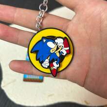 1pc/2pcs Gantungan Kunci Putar Sonic Game Over Logam Kartun Lucu Liontin Fidget Hadiah - MultiWarna - View 11