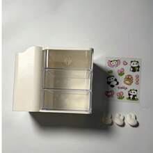 1pc 3-Tier Rabbit Shaped Desktop Storage Box With Pen Holder, Panda Decorative Stickers, Multi-Functional Stationery Organizer, Office Supplies Desktop Decor, Suitable For Student Stationery - Multicolor - View 9