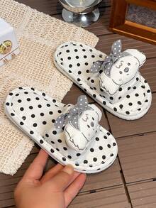 1 Pair Girls Thermal Lined Warm Indoor Slippers - White - View 2