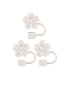1pc/3pcs - Flower Straw Caps, Silicone Material, 10mm (0.4 Inch) Dustproof Reusable Straw Covers, Suitable For Decorating Various Beautiful Drinking Cups, Halloween Straw Caps, Autumn Cup Accessories (Pink), Mother's Day Gift - White - View 8
