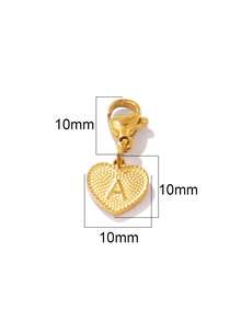 1pc Stainless Steel Heart Shape Letter Pendant With Lobster Clasp Findings Heart Alphabet Charms For DIY Jewelry Making Accessories - Pendant - View 7