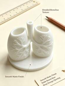 Creative Lung Anatomy Model Storage Tube, Fun Makeup Brush Holder, Desktop Decorative Ornament, Dual Lung Shaped Storage Container, Vanity Organizer, Suitable For Home Bathroom Bedroom Study Room Storage Accessories, Room Decor, Home Decoration, Medical Student Gift - Multicolor - View 8