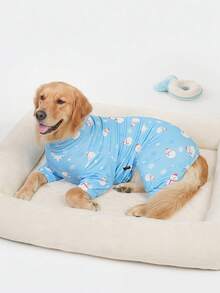 1PC Christmas Dog Pajamas - Soft Warm And High Stretch Full Coverage Pet Rompers, Anti Licking & Bug Protective Jumpsuit For Small Medium Large Dogs, Christmas All Over Printing Dog Clothes - Cute Cartoon Snowman Pattern - Multicolor - View 4