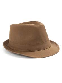 1pc Men's Solid Color Jazz Hat, Vintage British Style Fedora, All-Season Fashion Versatile, Suitable For Daily Commute Wear - D - View 26