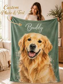 Customized Photo Blanket, Personalized Pet Photo Blanket, Personalized Photo Blanket, Family Photo, Pet Photo, Couple Photo Customized Blanket, Family Photo, Pet Photo, Couple Photo Customized, Mother's Day, Father's Day, Valentine's Day, Office Nap Blanket - Multicolor - View 3