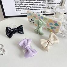 1pc Minimalist Korean Ins Bow Retractable Phone Grip Tok, Push‑Pull Paste‑On Desktop Phone Holder, Niche Simple Phone Accessory, Perfect Holiday Birthday Gift For Female Students - Bow Ring Phone Stand - View 7