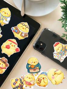 50Pcs Adorable Little Chicken Vinyl Stickers,Cute Cartoon Chick In Diverse Outfits,Waterproof Stickers For Journal Scrapbook Water Bottle Laptop - Multicolor - View 7