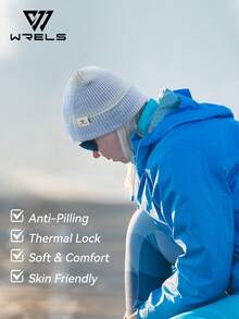 1pc WRELS Women's Knitted Beanie Hat, Warm Thick Windproof Earflap Knit Cap, Suitable For Winter Outdoor Sports & Running - Multicolor - View 8