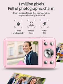 W&O Mini HD Digital Camera For Students, Photo & Video Recording, MP3 Music Player, Includes 32G Memory Card, Suitable For Recording Life And Travel VLOGs, Student Gift, Gift For Boyfriend/Girlfriend - View 4