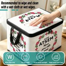 1pc Thick Non-Woven Fabric Art Famous Painting Cat Collection Printed Double Handle Zipper Storage Box Large Capacity Multifunctional Home Storage Basket Suitable For Bedroom Dorm Bathroom Can Be Used As Laundry Bask - Multi-color - View 10