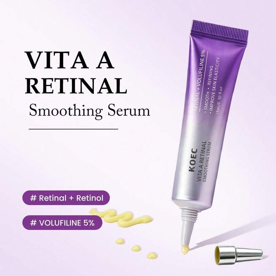 KOEC Serum Anti-Penuaan Penghalus Vita A Retinol, Membantu Meminimalkan Garis Halus & Kerutan, Multifungsi untuk Wajah, Leher & Dada, Cocok untuk Semua Jenis Kulit - RIWAYAT HIDUP A - View 1