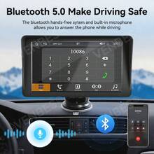 VENBES 6.1 Inch PND Portable Car Stereo, Wireless CarPlay & Wireless Android Auto Touch Screen Car Player With Bluetooth FM - Main Unit Only - View 8