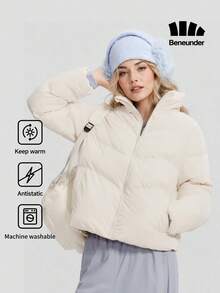 Beneunder 女款蓬鬆白色羽絨大衣（立領、高保暖）PF004 - 原露米 - 查看 1