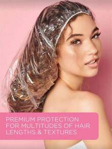 100/50pcs Disposable Shower Caps, Plastic Transparent Large Size Extra Long Elastic Waterproof Bath Caps, Portable Travel Hair Accessories For Women - White - View 4