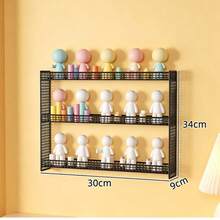 No-Drill Wall-Mounted Storage Rack, Iron Multi-Layer Wall Display Shelf For Figurines And Models, Wall Organizer - View 2