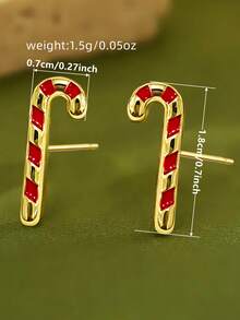 1 Pair Beautiful Stud Earrings Women Wedding Engagement Party Jewelry Christmas Gift - Yellow Gold - View 4