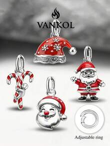 1pc Minimalist Unique Gingerbread Man With Candy Cane Beaded DIY Pendant, Exquisite Jewelry Gift, Suitable For Women - Set 1 - View 1