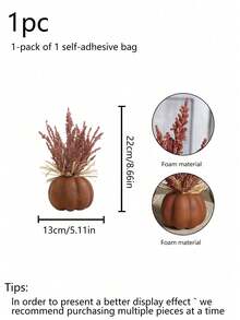 1pc Artificial Pumpkin Home Decor Autumn Thanksgiving Halloween Tabletop Fireplace Party Ornament - Multicolor - View 16