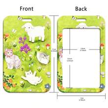 1 Piece Cute Sheep Cat Garden Lanyard ID Badge Card Holder, Neck Strap Card Cover For Students Office Travel Daily Gift - Multicolor - View 10