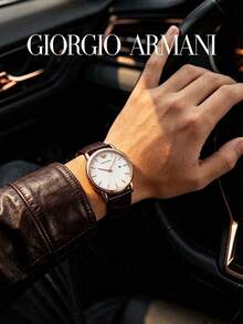 Armani Men's Quartz Watch, White Dial, Rose Gold Case, Brown Leather Strap 50m Waterproof AR2502 - Rose Gold - View 5