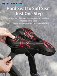 Bicycle Seat Silicone Cushion Cover With Double Hook And Loop Fastener, Stable And Non-Slip, Universal For Mountain And Road Bikes, Soft Saddle For Long-Distance Commuting And Cycling, Comfortable For Long Rides, Outdoor Cycling Accessory, Silicone + Memory Foam Filling, Hollow Breathable, Anti-Slip Bottom - Multicolor - View 3