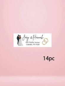 14/30/56pcs Custom Wedding Couple Envelope Sealing Stickers, Romantic Wedding Invitation Envelope Decor, Bridal Shower Favor Gift Bag Sticker - Multicolor - View 25