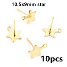 10pcs Stainless Steel Geometric Star Moon Earring Stud Earring Posts Connector For DIY Earring Jewelry Making Supplies - Earring Studs - View 10